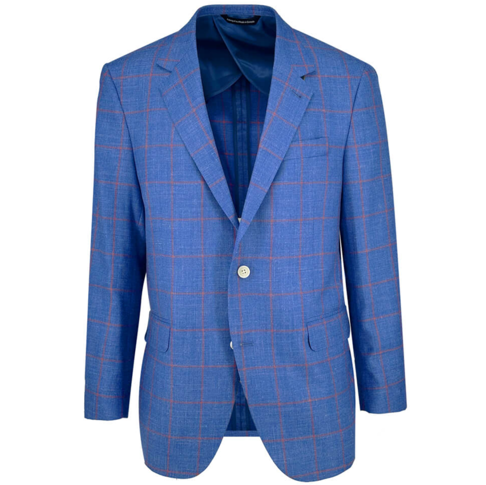 Navy with Red Windowpane Sport Coat