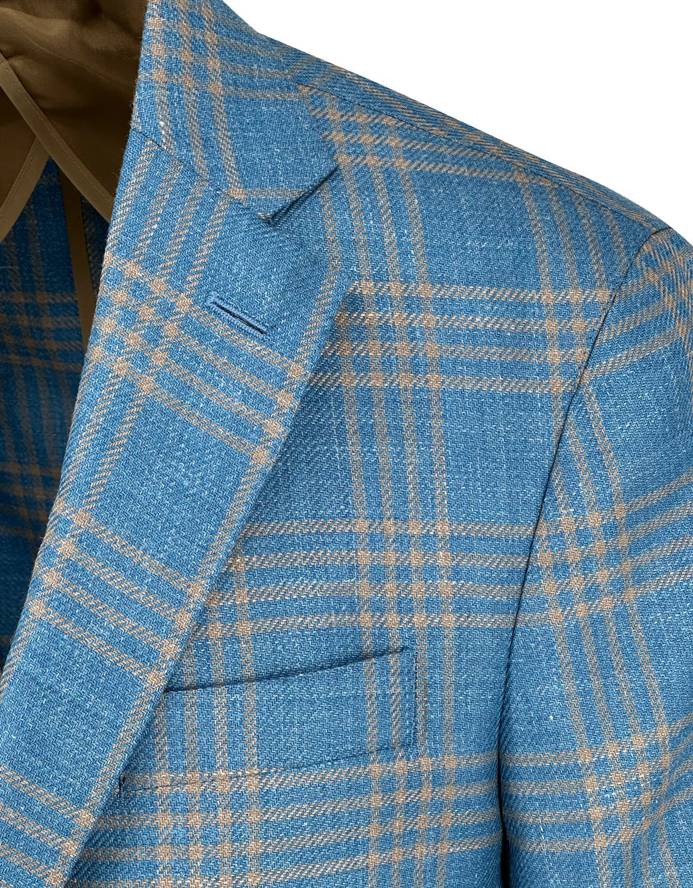 Teal and Beige Check Sport Coat