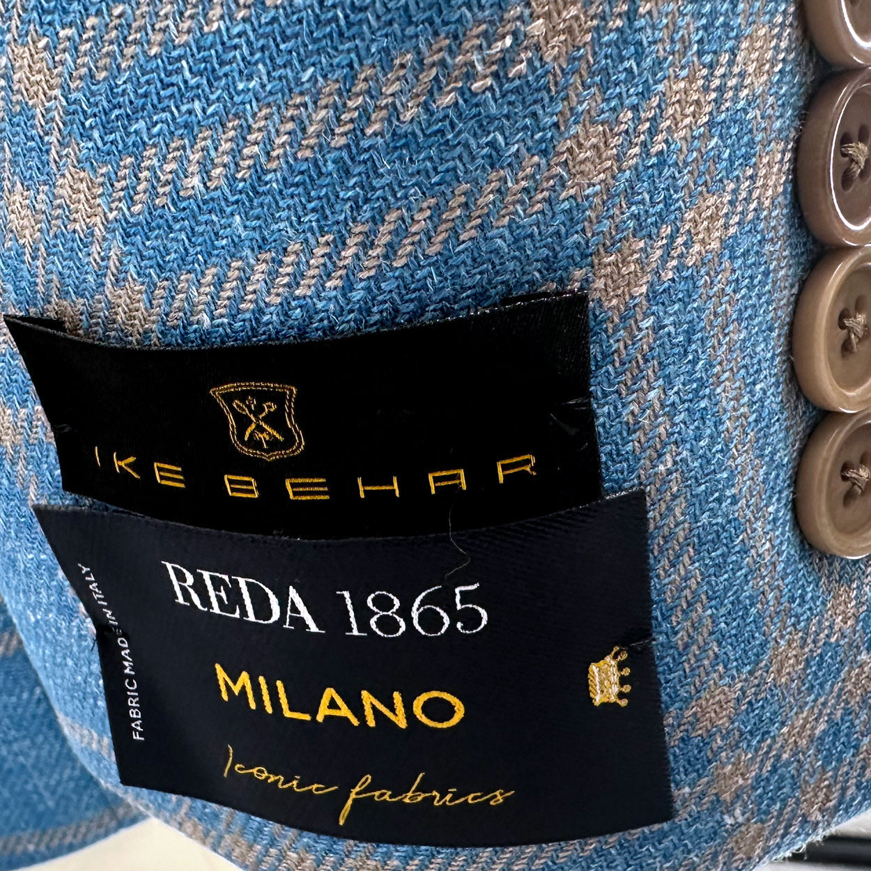 Teal and Beige Check Sport Coat