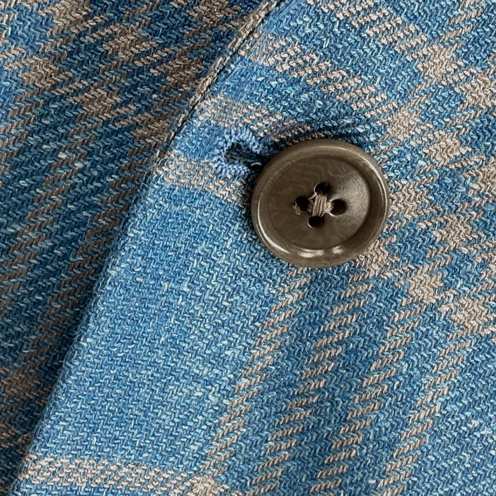 Teal and Beige Check Sport Coat