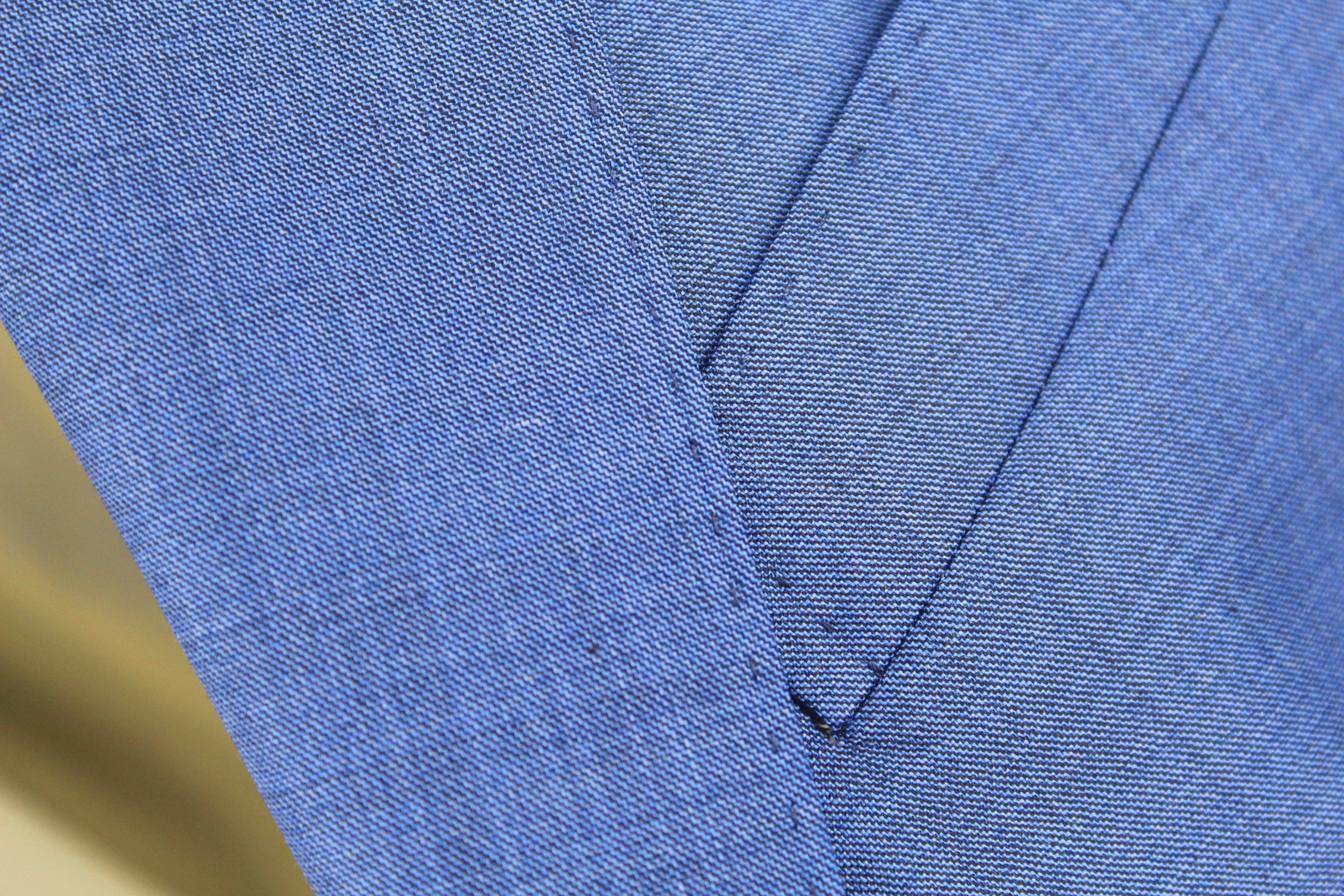 Peak Lapel French Blue Sharkskin Suit