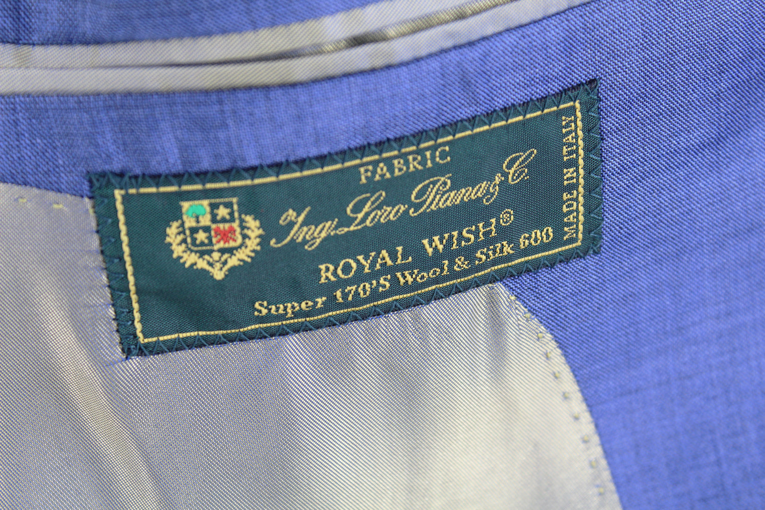 Peak Lapel French Blue Sharkskin Suit