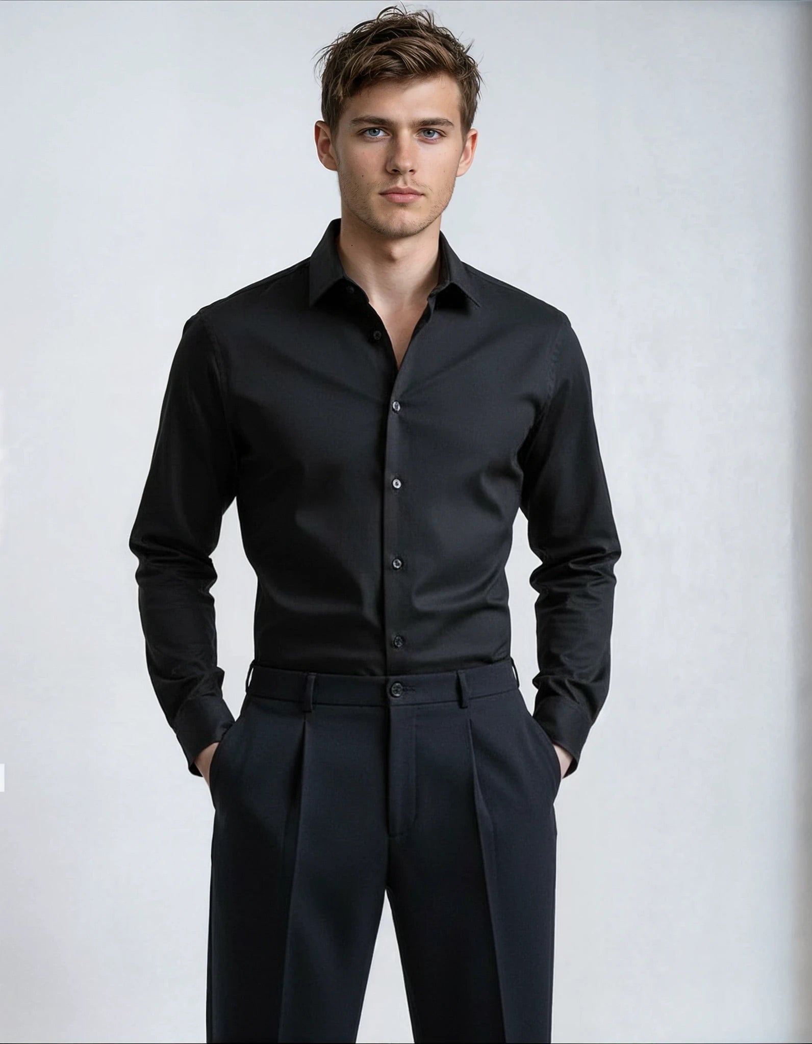 Black Classic Poplin Made to Measure Shirt