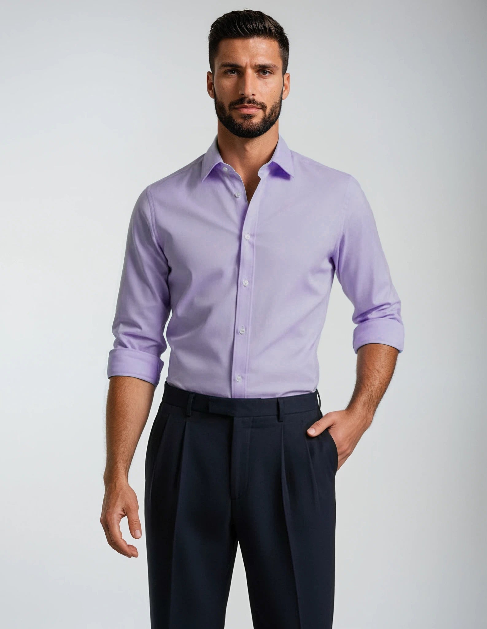 Lilac Luxury Satin Made to Measure Shirt