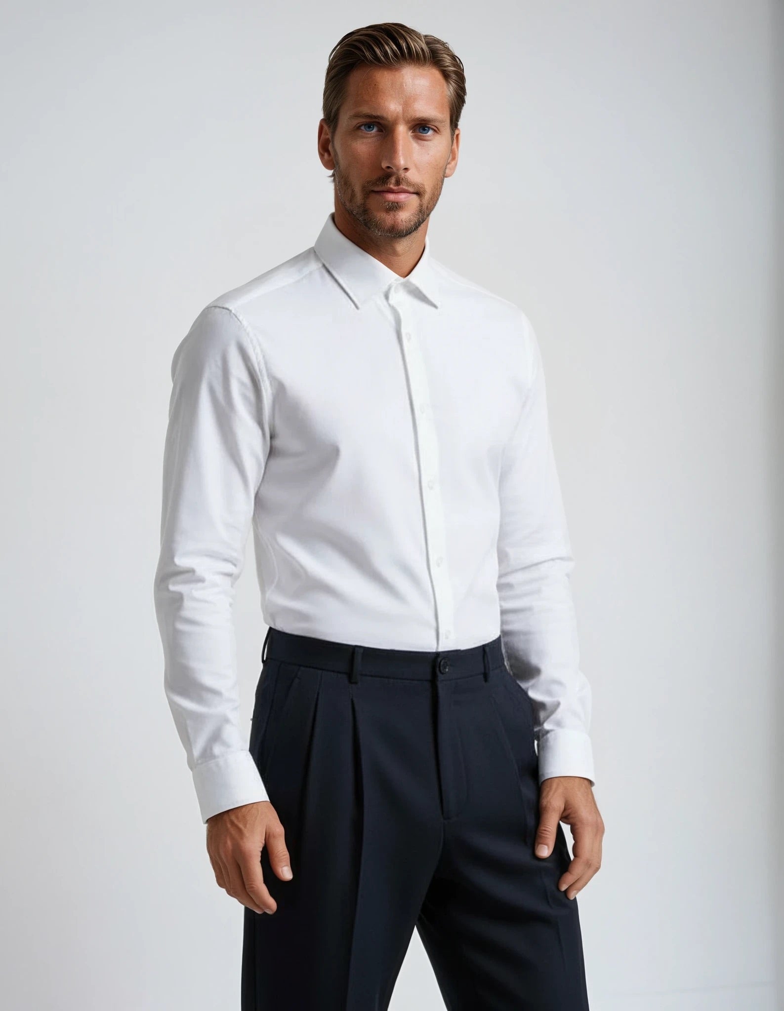 White Pinpoint Oxford Made to Measure Shirt