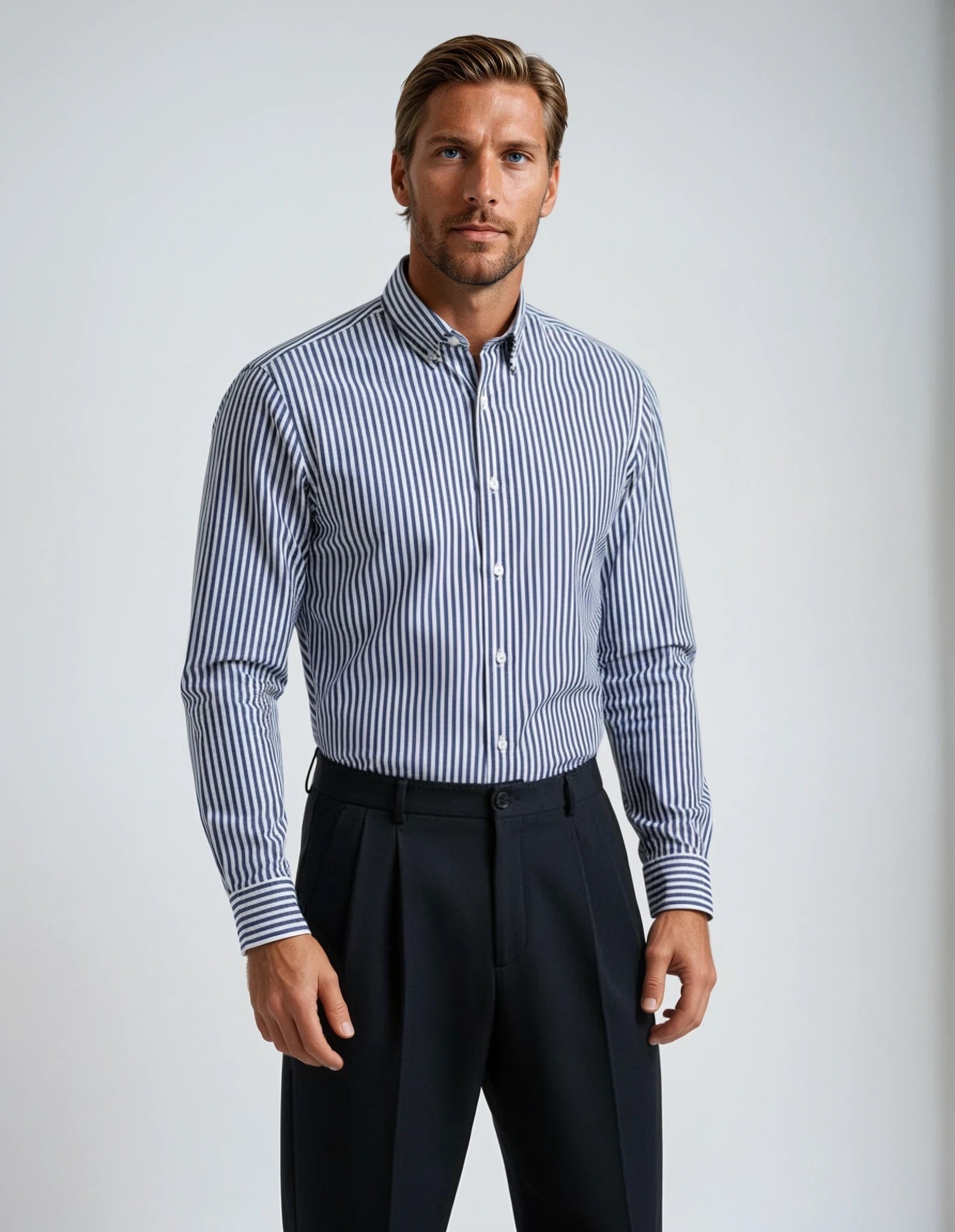 Royal Blue Bengal Stripe Made to Measure Shirt