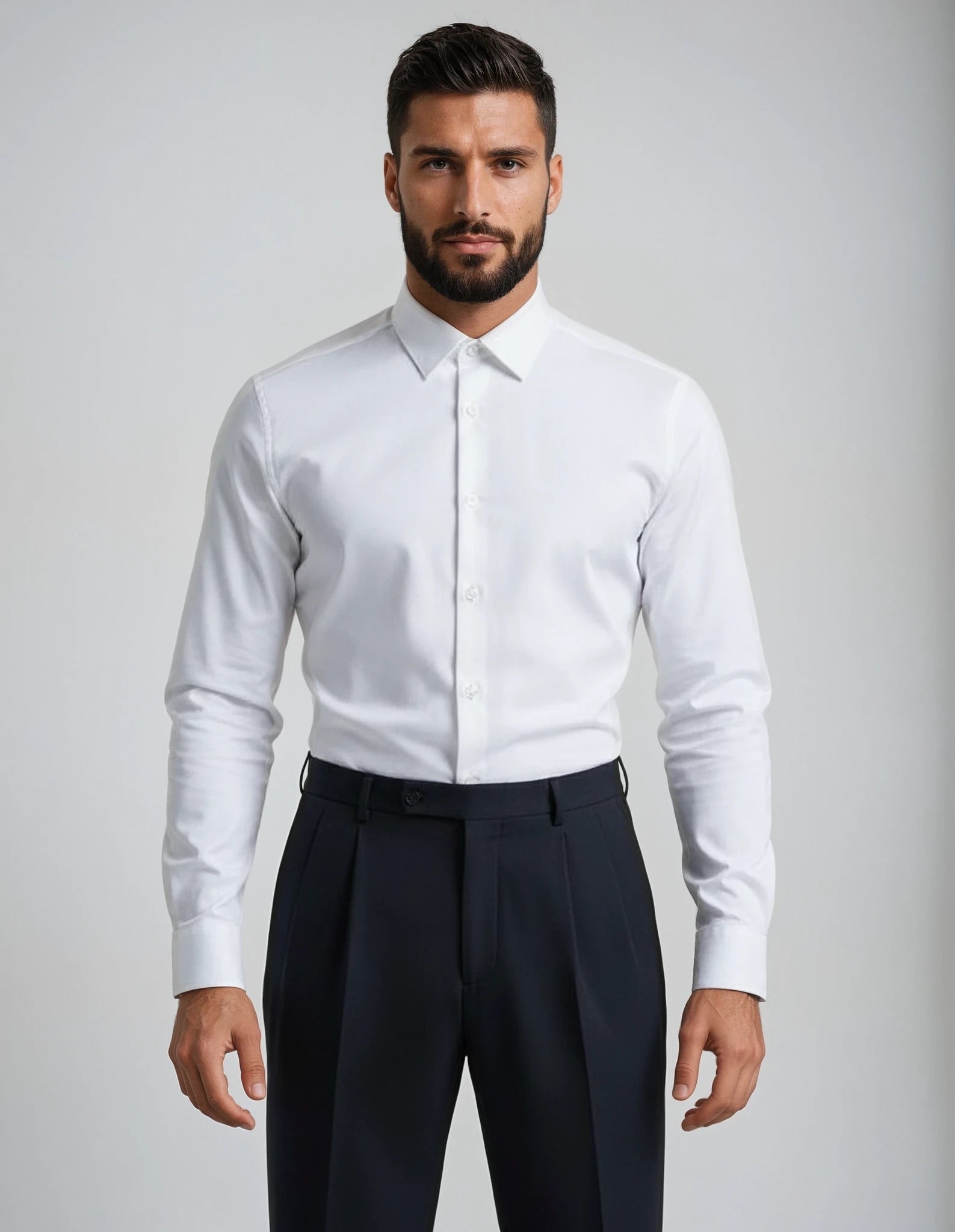 White Performance Stretch Made to Measure Shirt