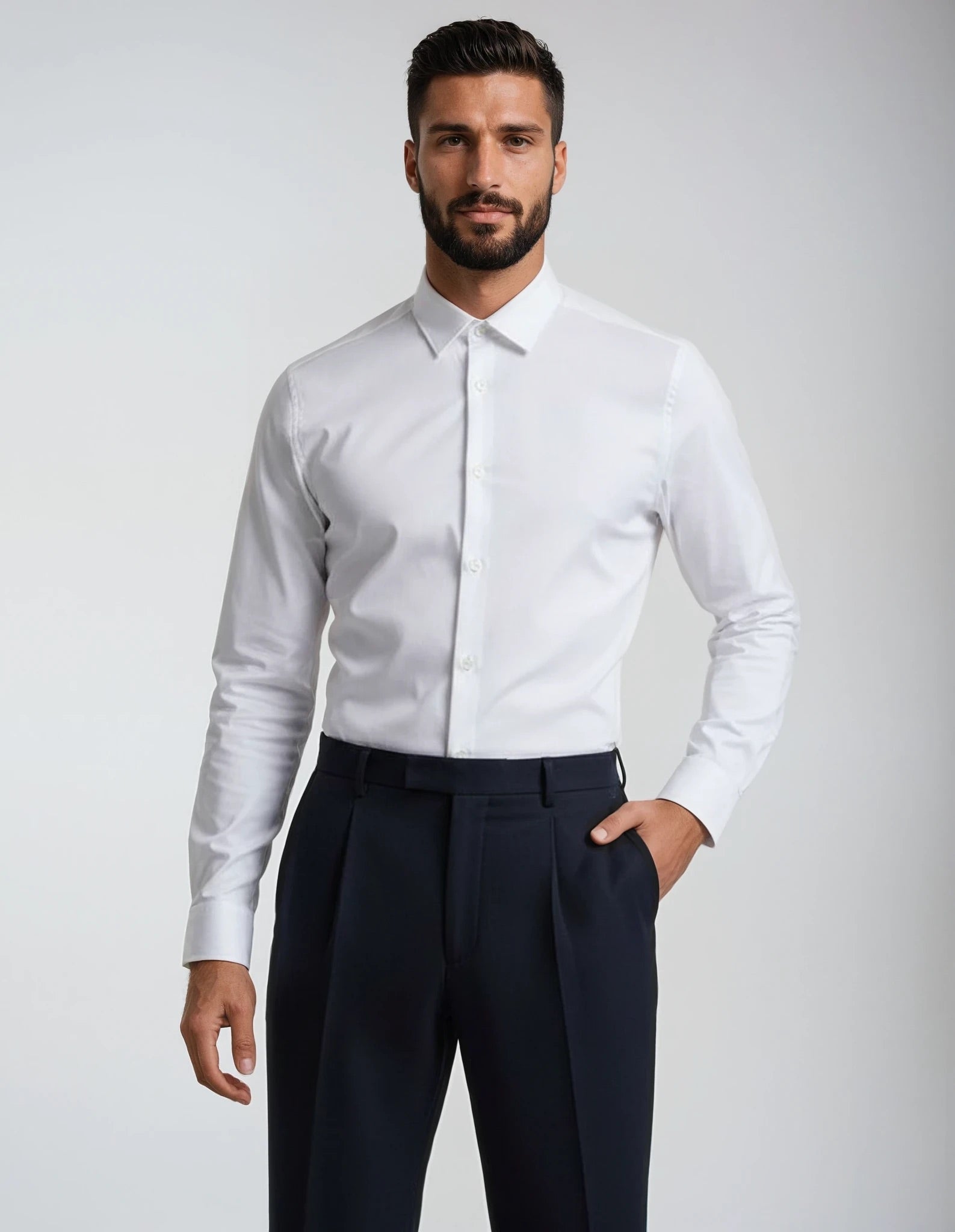 Classic White Twill Made to Measure Shirt