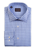 Blue on Blue Multi-Check Ike by Ike Behar Dress Shirt