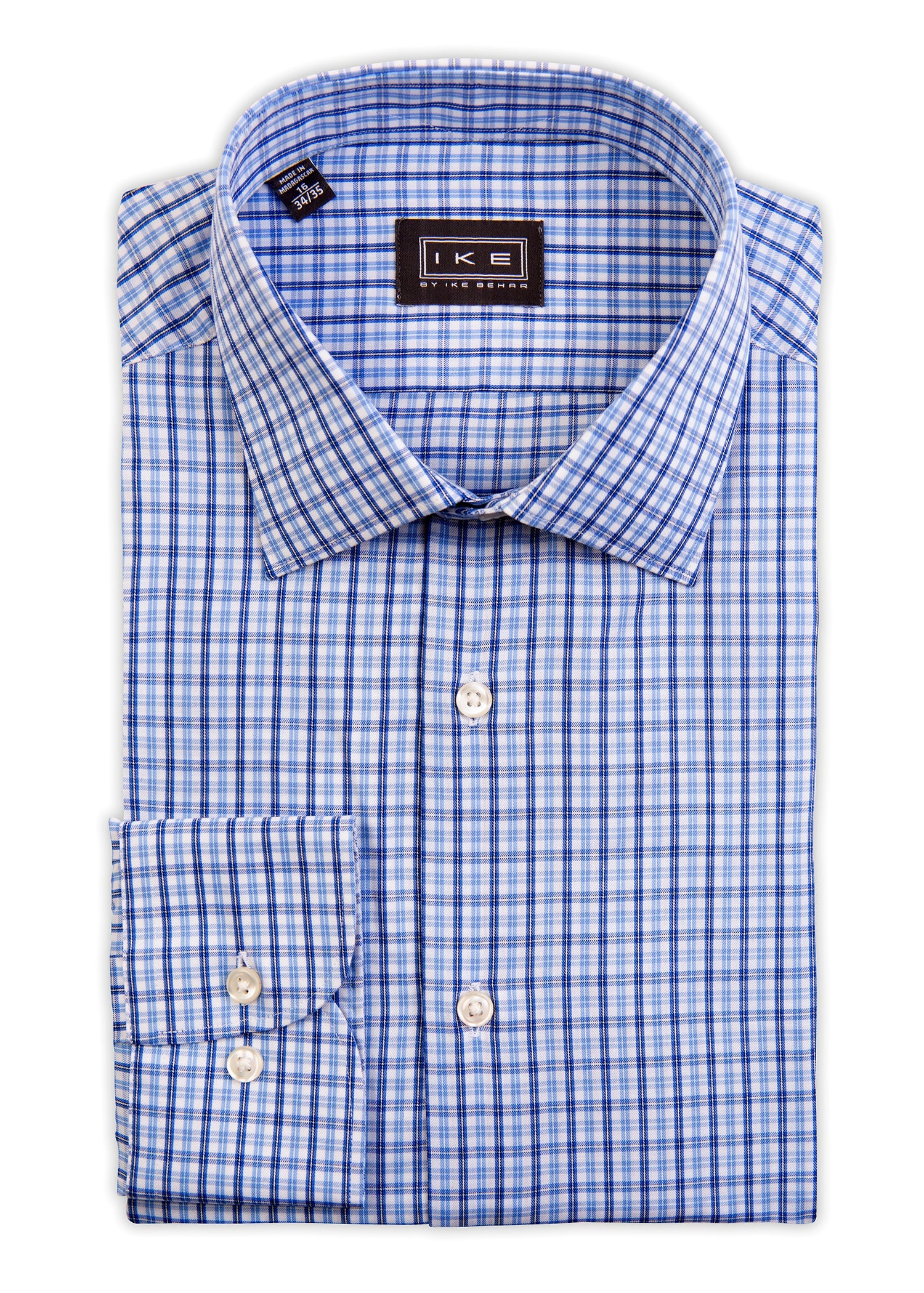 Blue on Blue Multi-Check Ike by Ike Behar Dress Shirt