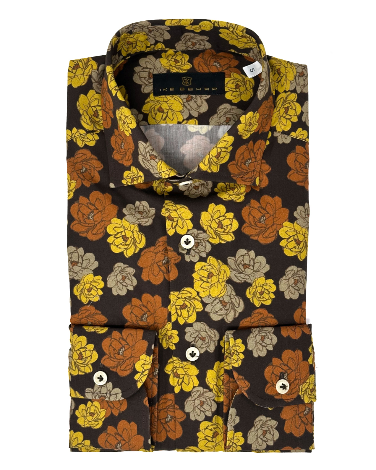 Orange and Yellow Floral Print Sport Shirt