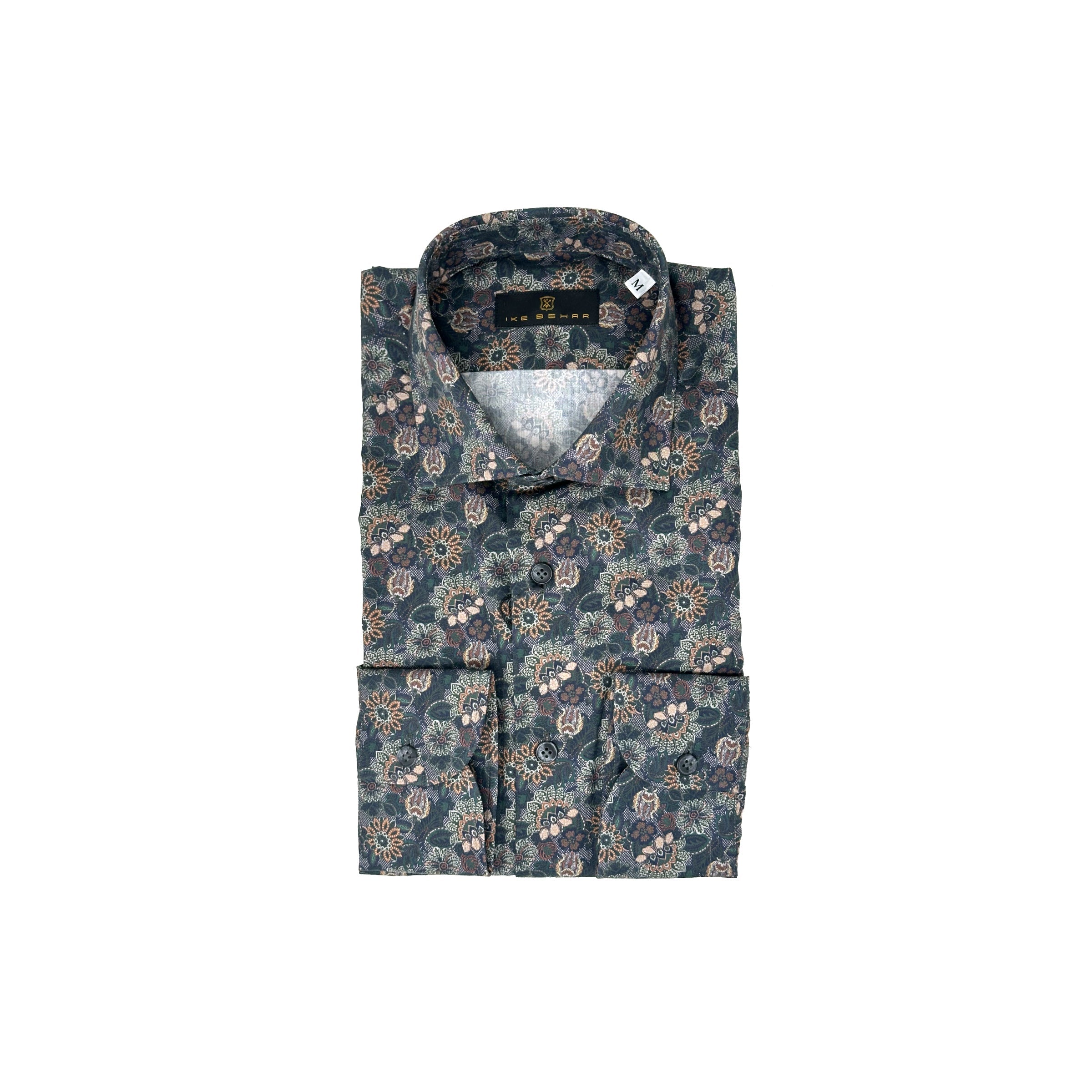Forrest Green Ground Floral Paisley Print Sport Shirt