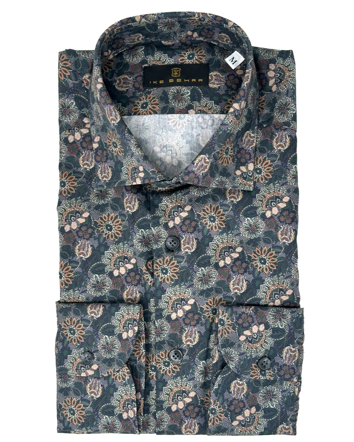 Forrest Green Ground Floral Paisley Print Sport Shirt