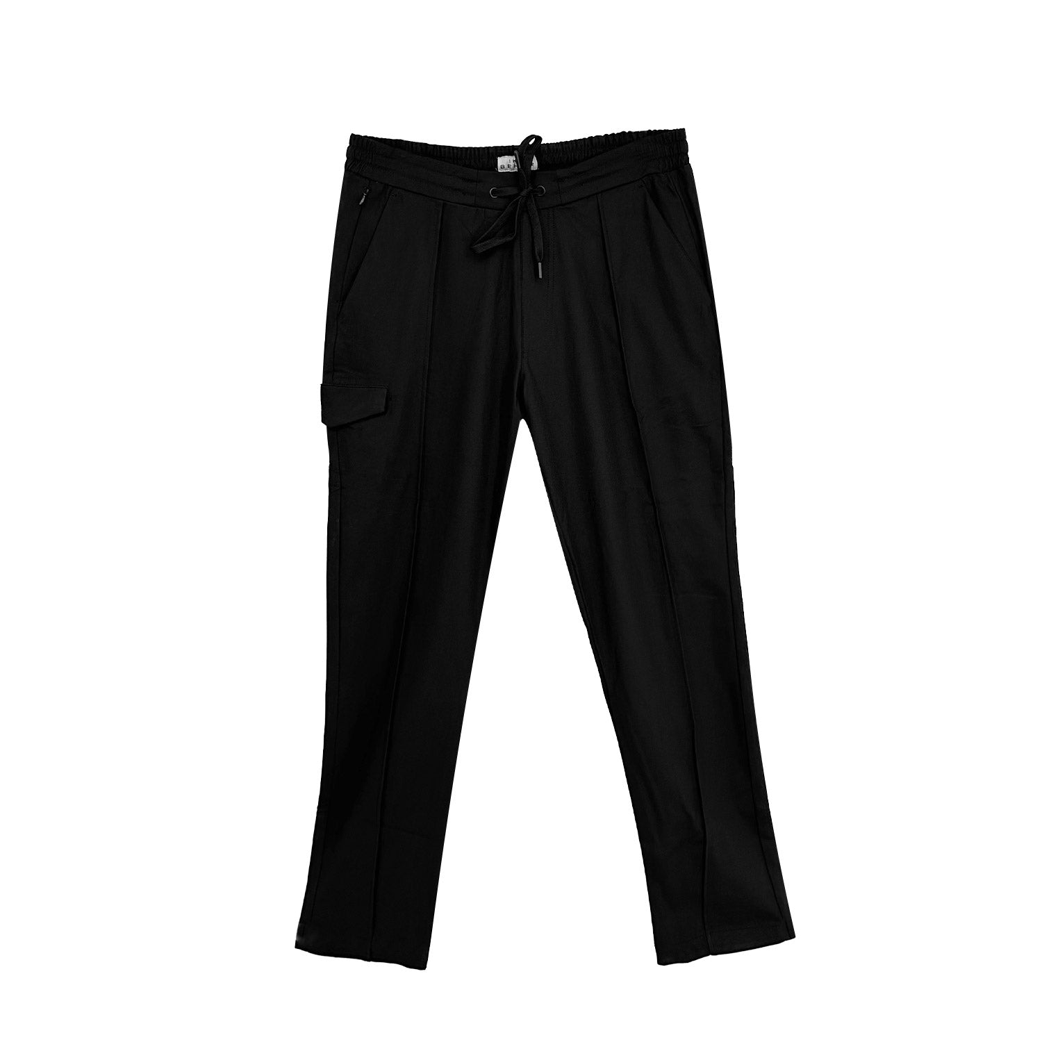 Black with Single Cargo Pocket Flex Tech Jogger Pant