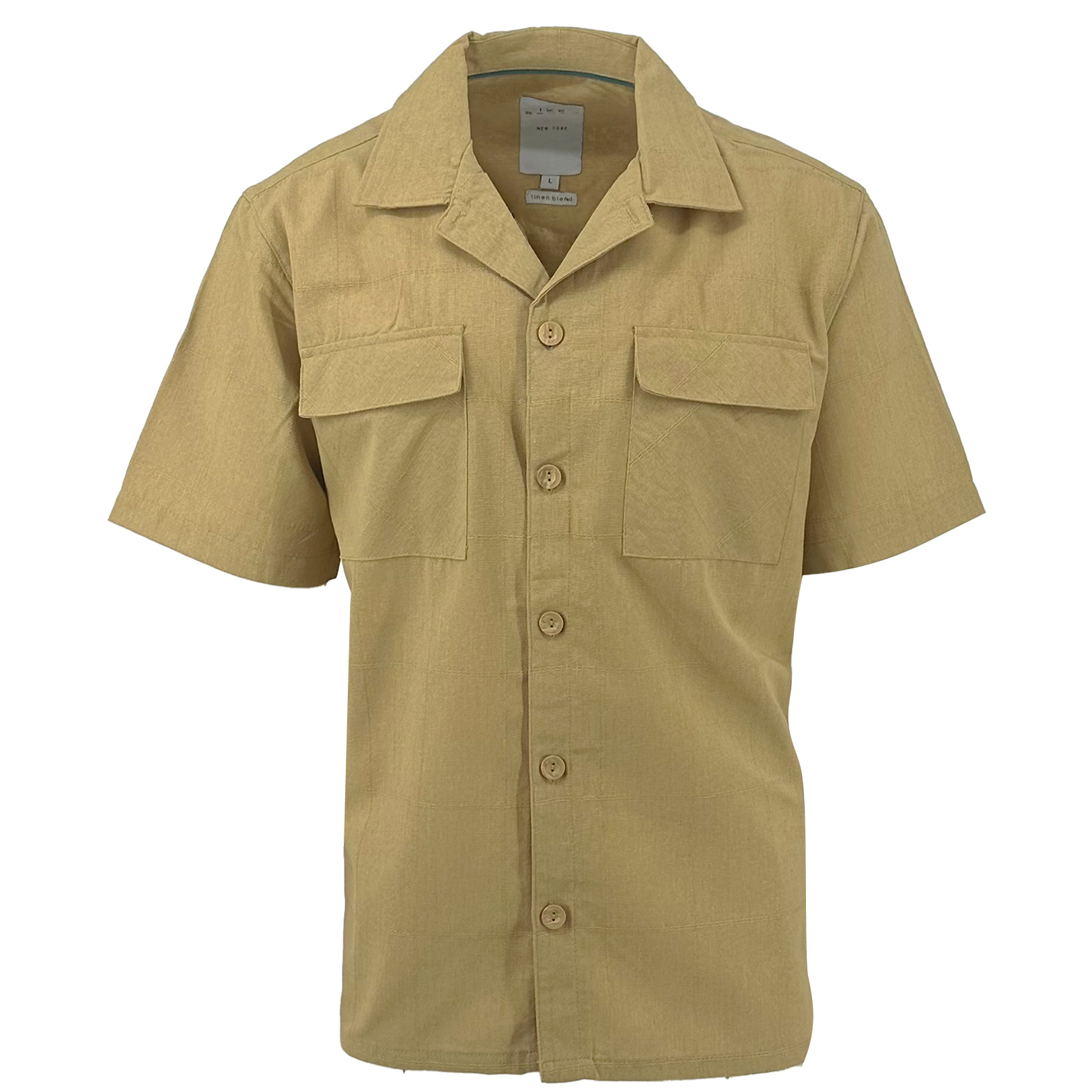 Safari Linen Blend Tonal Dobby Two Pocket Short Sleeve Shirt