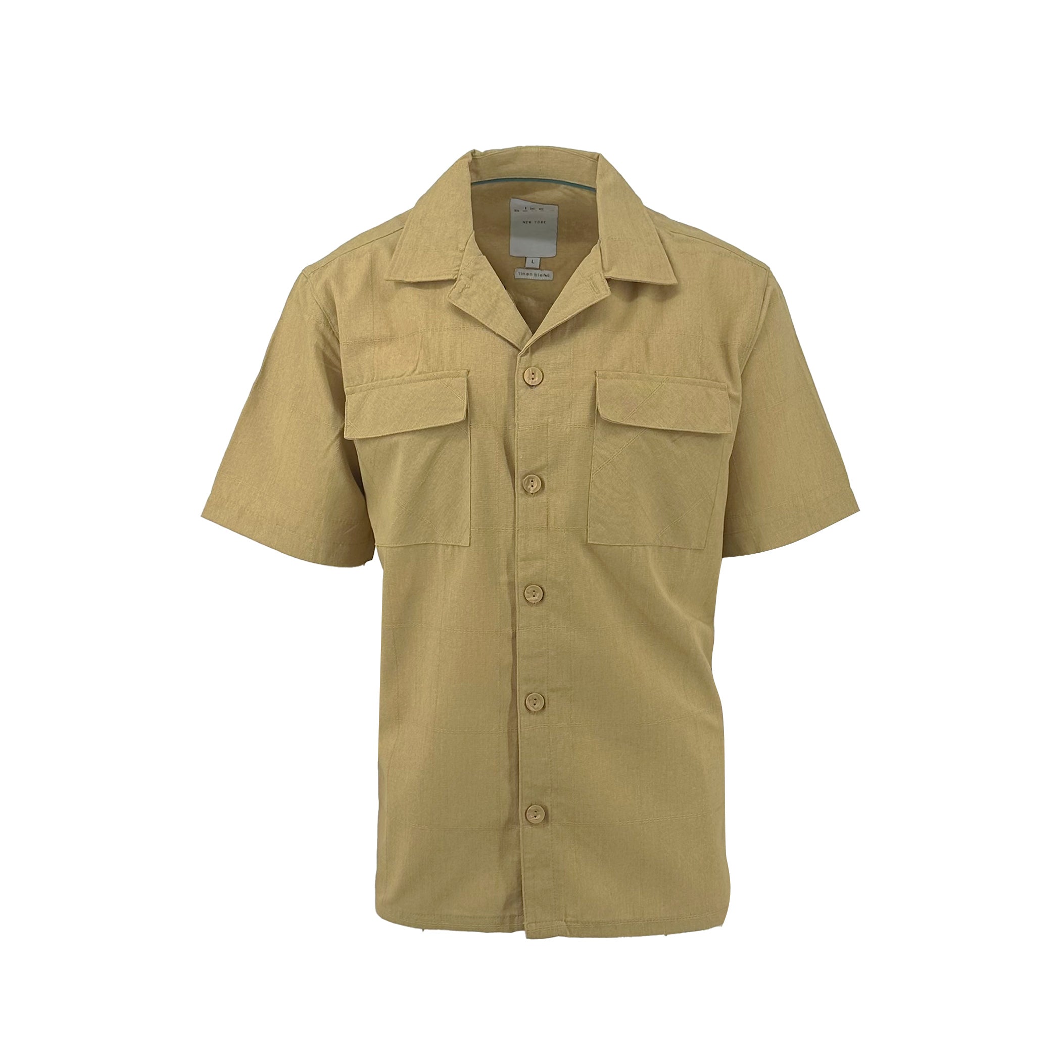 Safari Linen Blend Tonal Dobby Two Pocket Short Sleeve Shirt