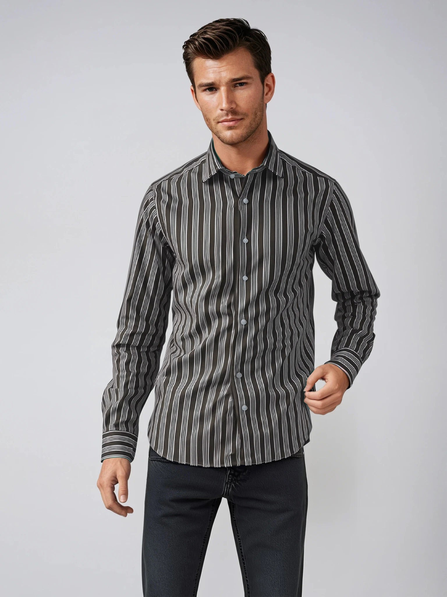Chocolate Stripe Sport Shirt