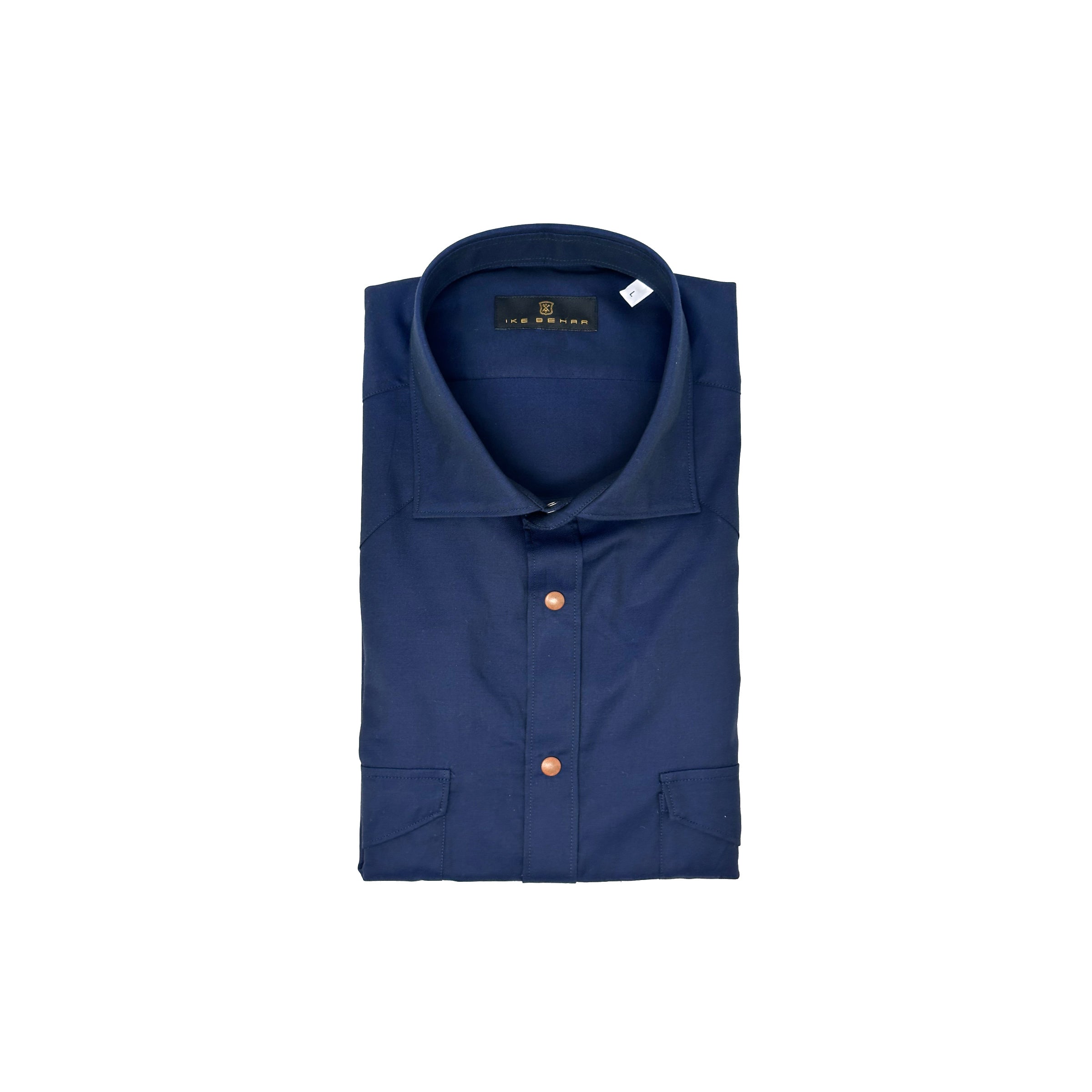 Dark Navy Two-Pocket Western Shirt
