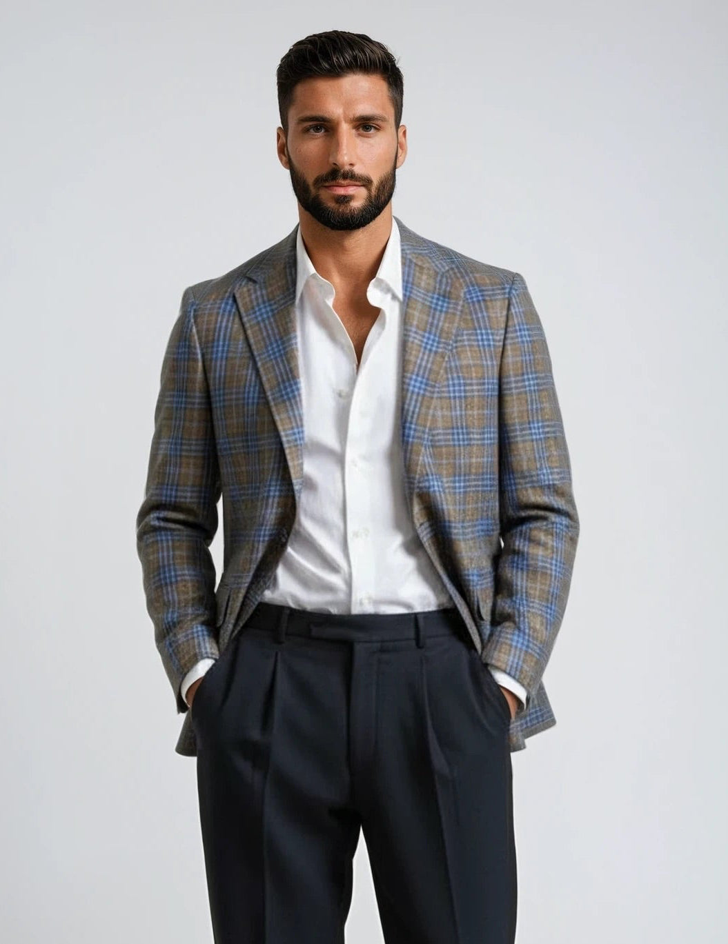 Gold & Blue Check Sport Coat