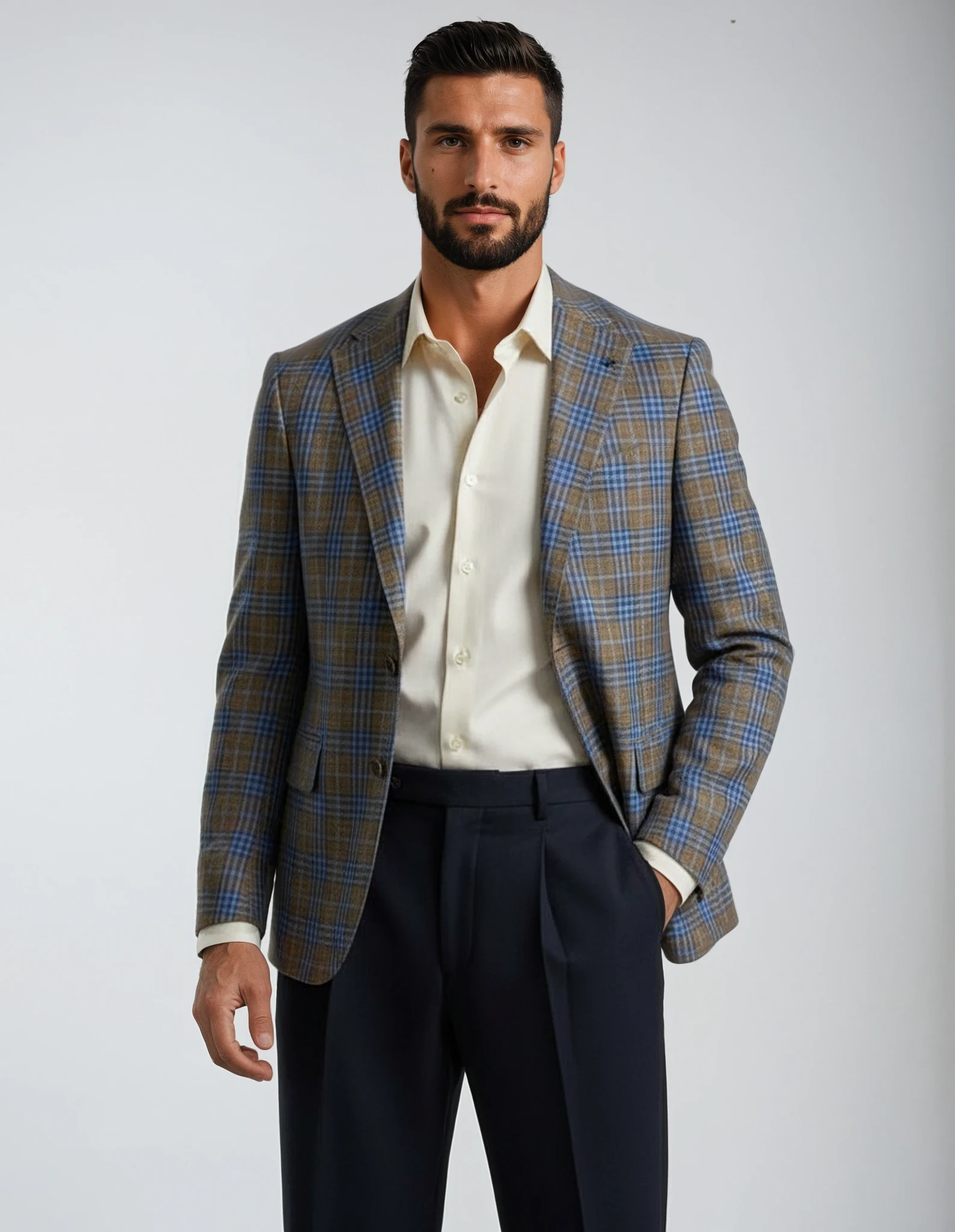 Gold & Blue Check Sport Coat