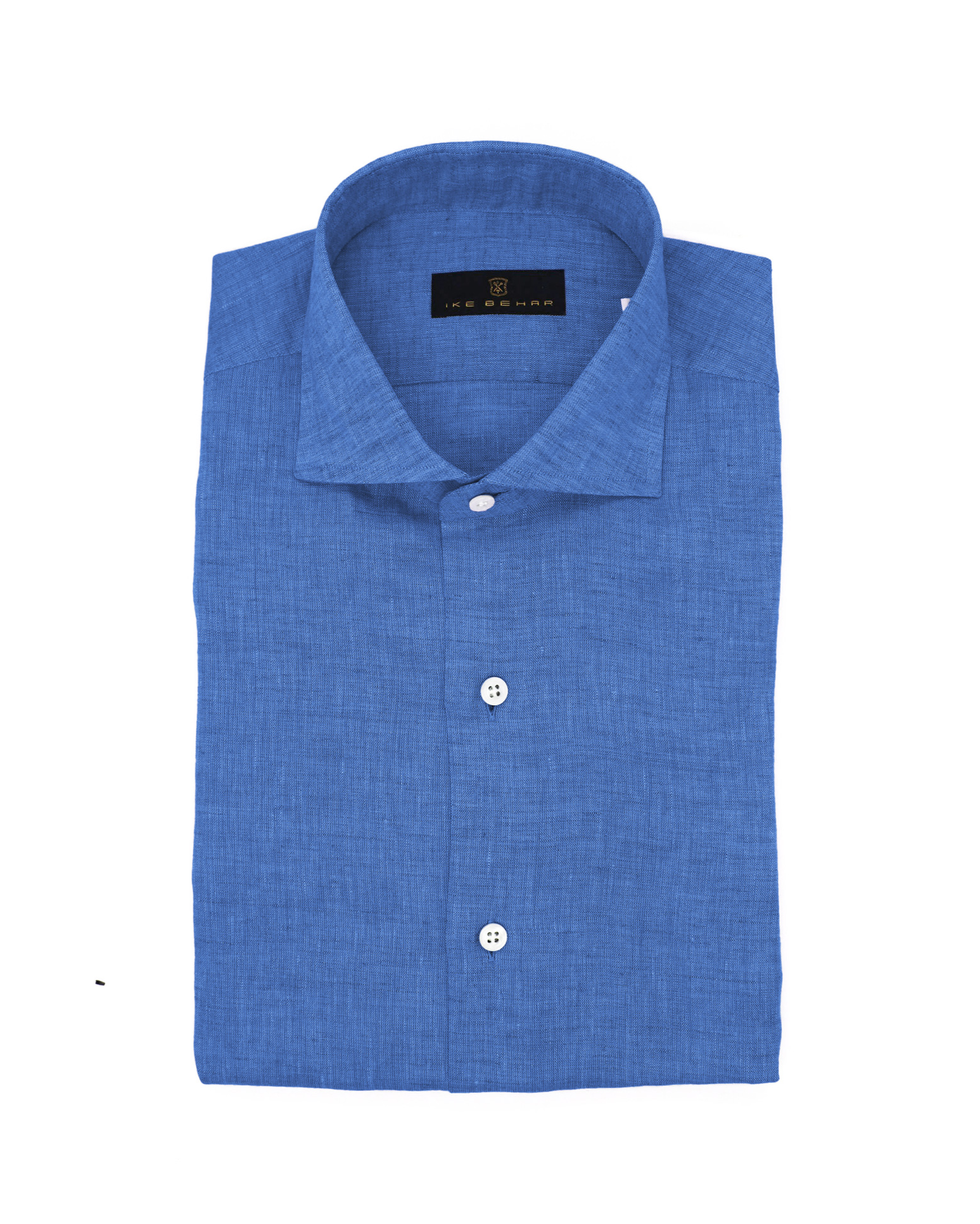 Azure Blue Hand Finished Italian Linen Shirt