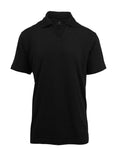 Black Pima Johnny Collar Polo