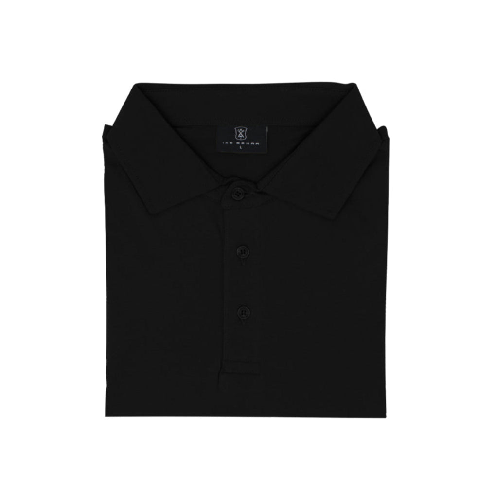 Black Three Button Polo