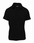 Black Ribbed Sweater Knit Polo