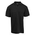 Tonal Black Diamond Pattern Sweater Knit Polo