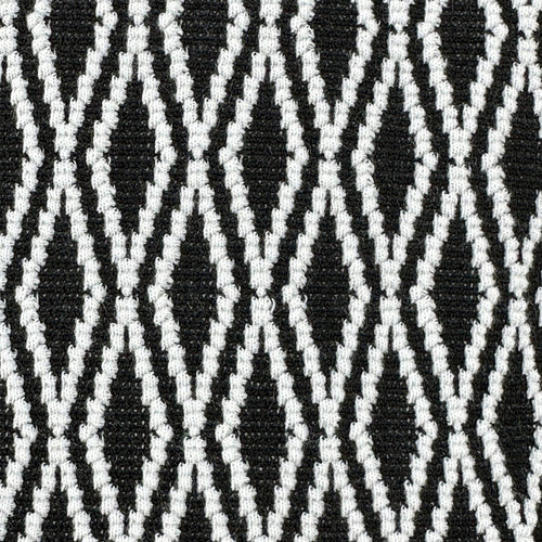 Black and White Jacquard Diamond Contrast Knit Short Sleeve Shirt