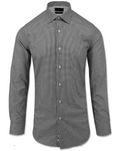Black Mini-Check Natural Stretch Cotton Dress Shirt