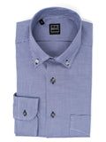 Blue Houndstooth Button-Down Sport Shirt