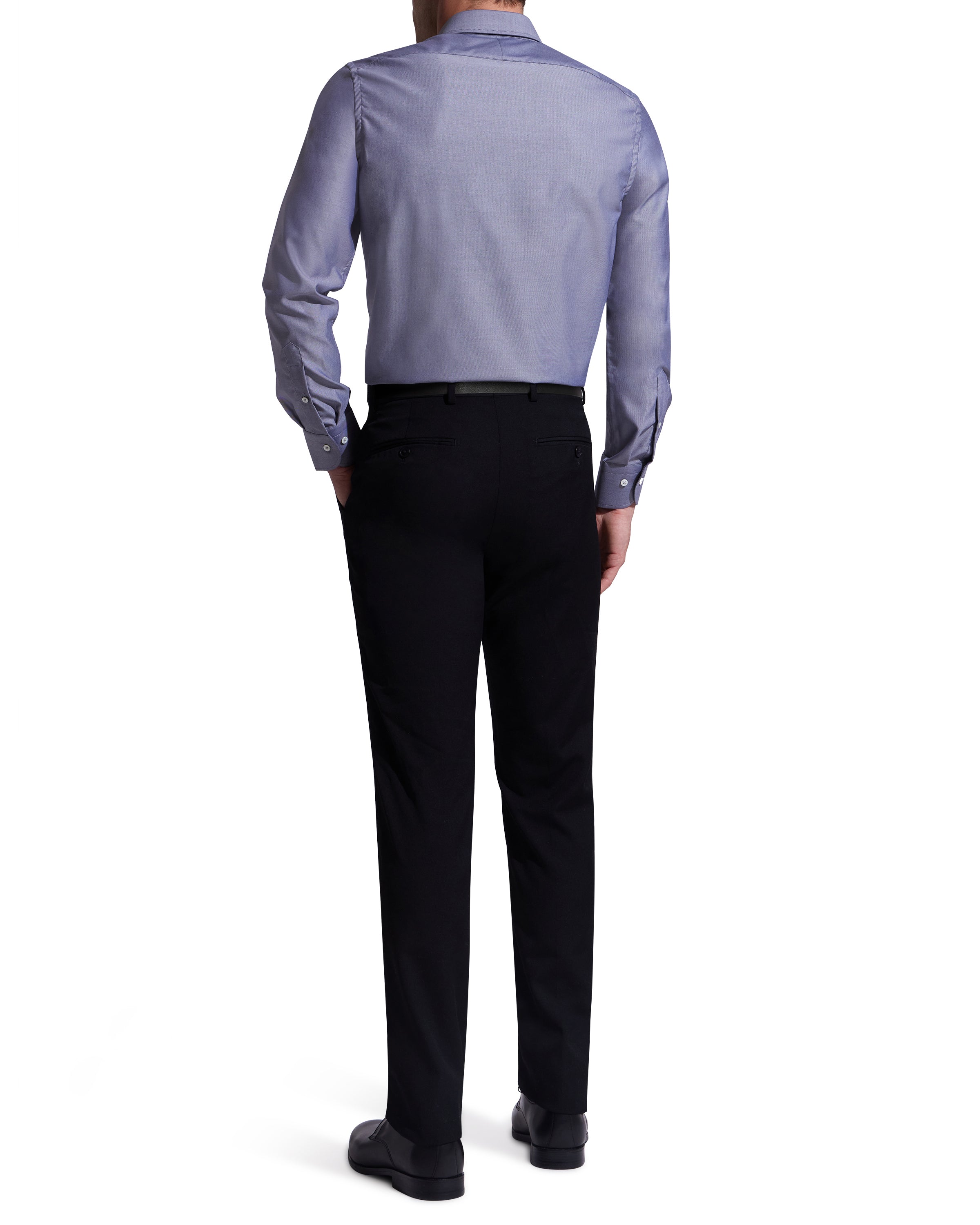 Charcoal Twill Natural Stretch Cotton Dress Shirt