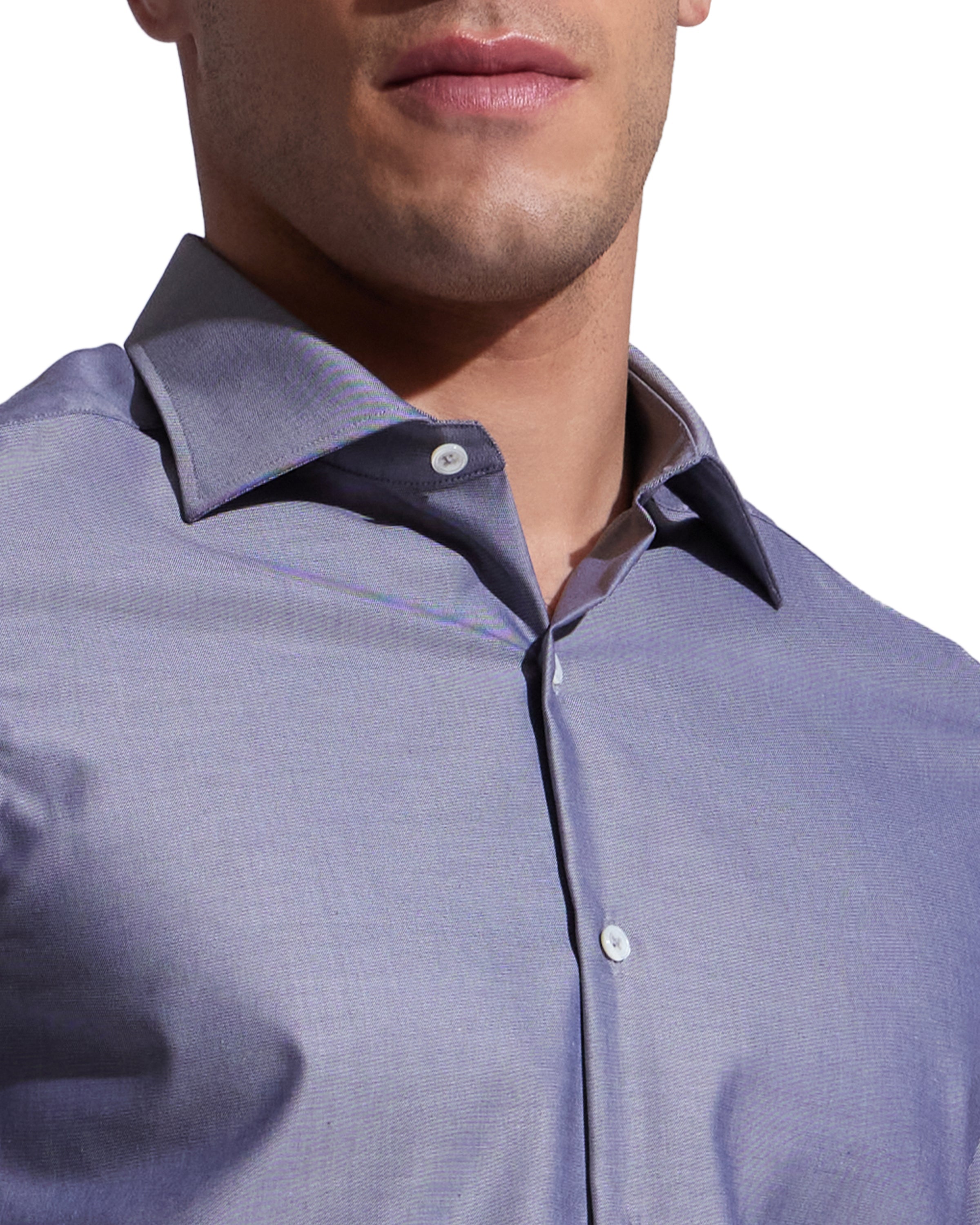 Charcoal Twill Natural Stretch Cotton Dress Shirt