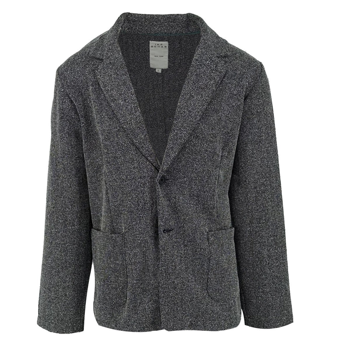 Charcoal Jacquard Stretch Knit Herringbone Sport Coat