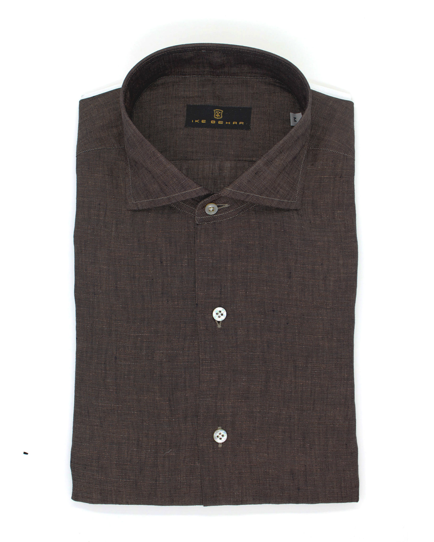 Chocolate Brown Hand Finished Italian Linen Shirt