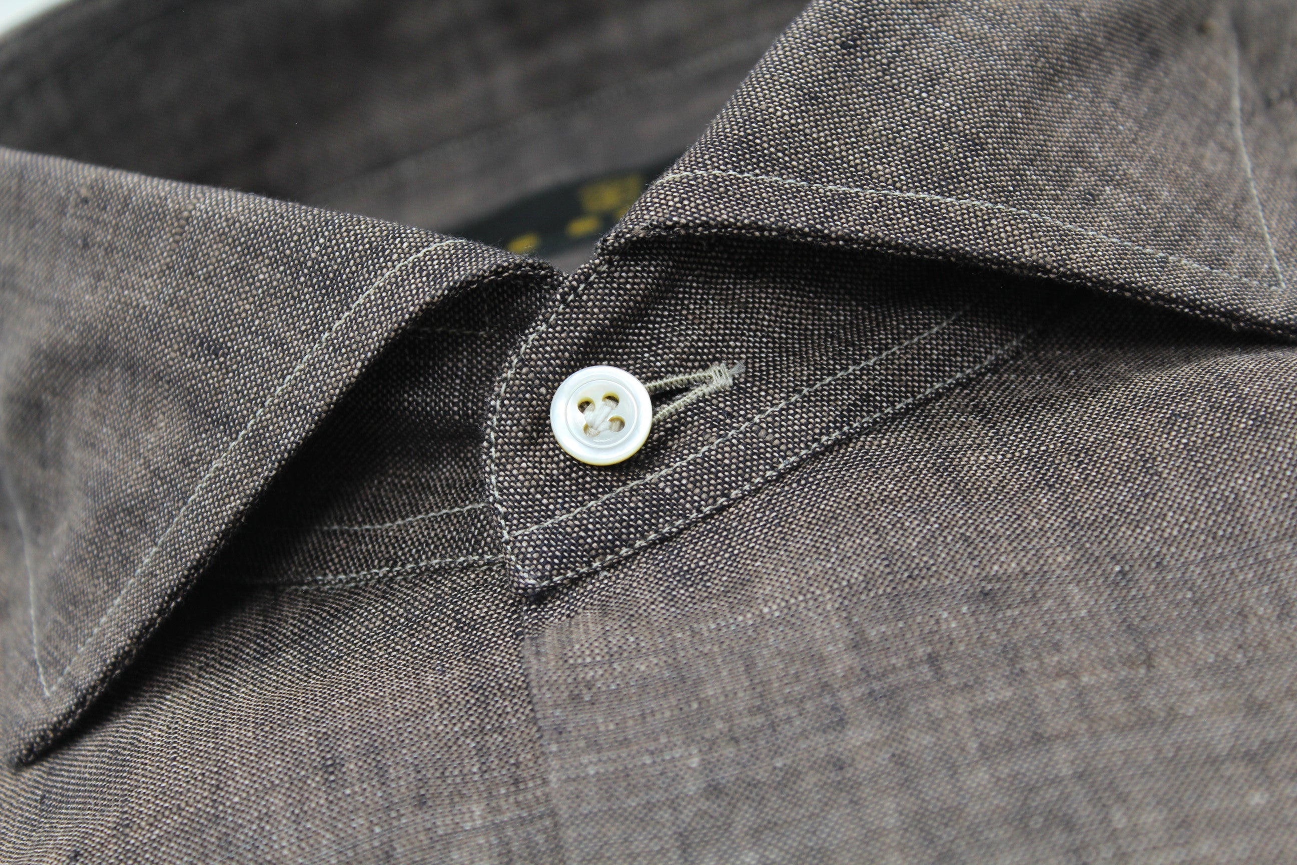 Chocolate Hand Finished Italian Linen Sport Shirt
