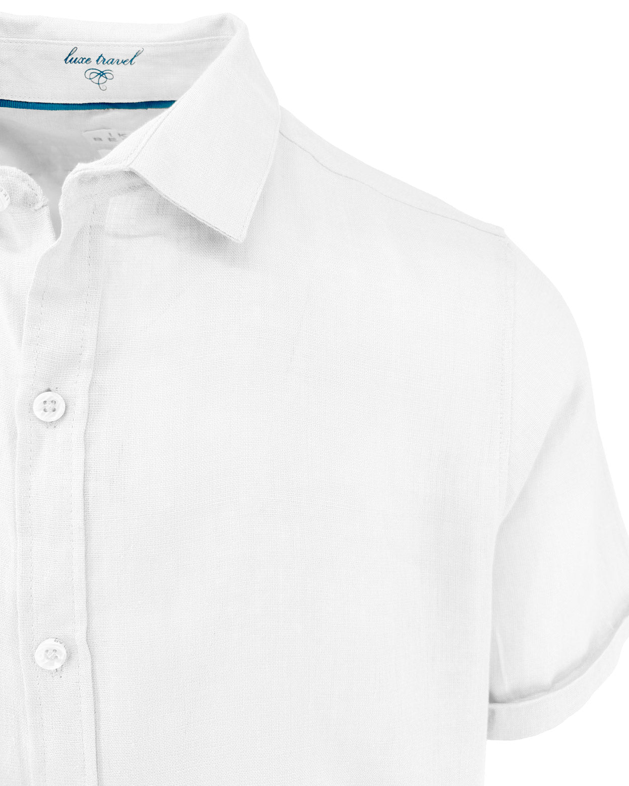 Classic White Pure Linen Short Sleeve Shirt