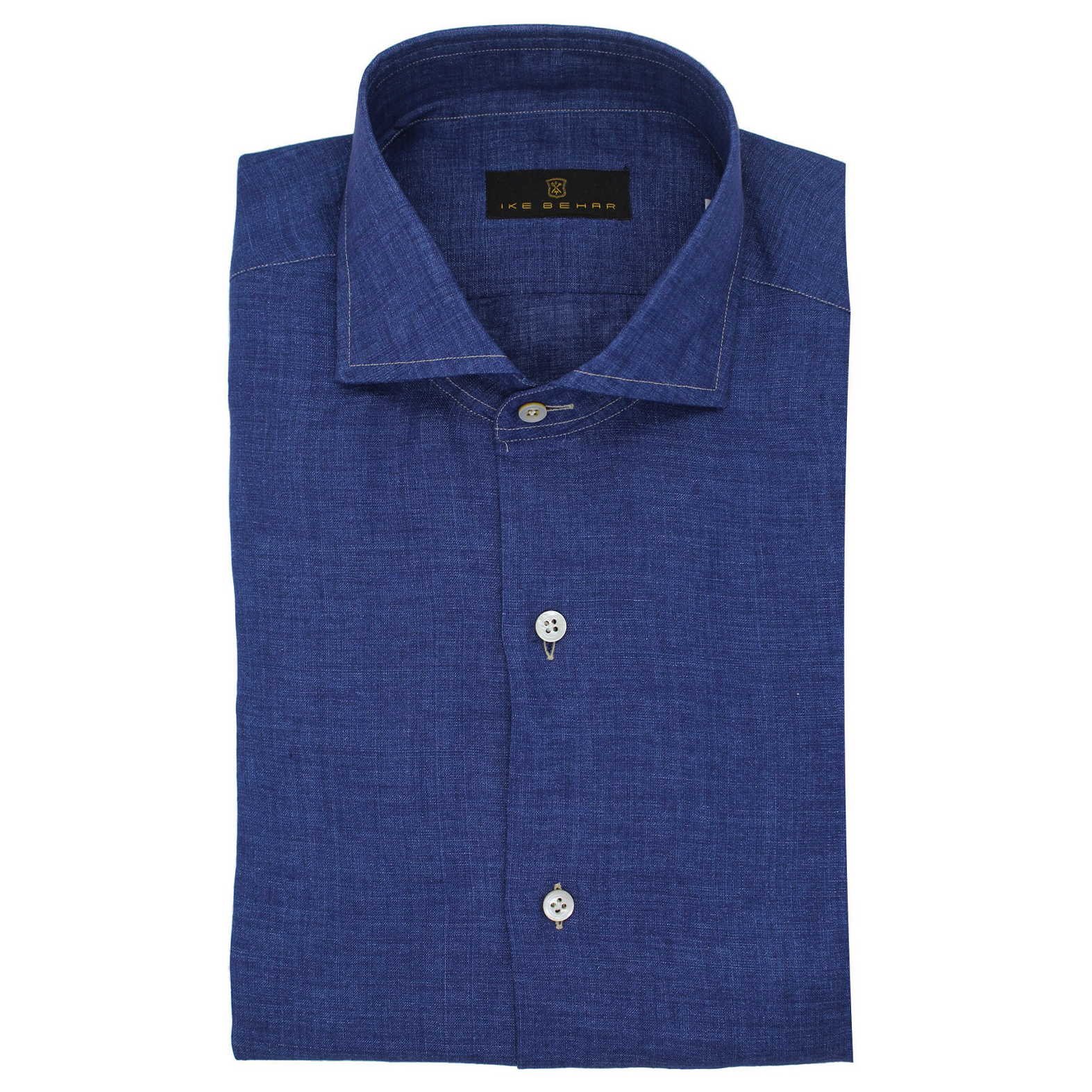 Dark Navy Hand Finished Linen Shirt