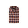 Large Orange & Brown With Navy Check Sport Shirt