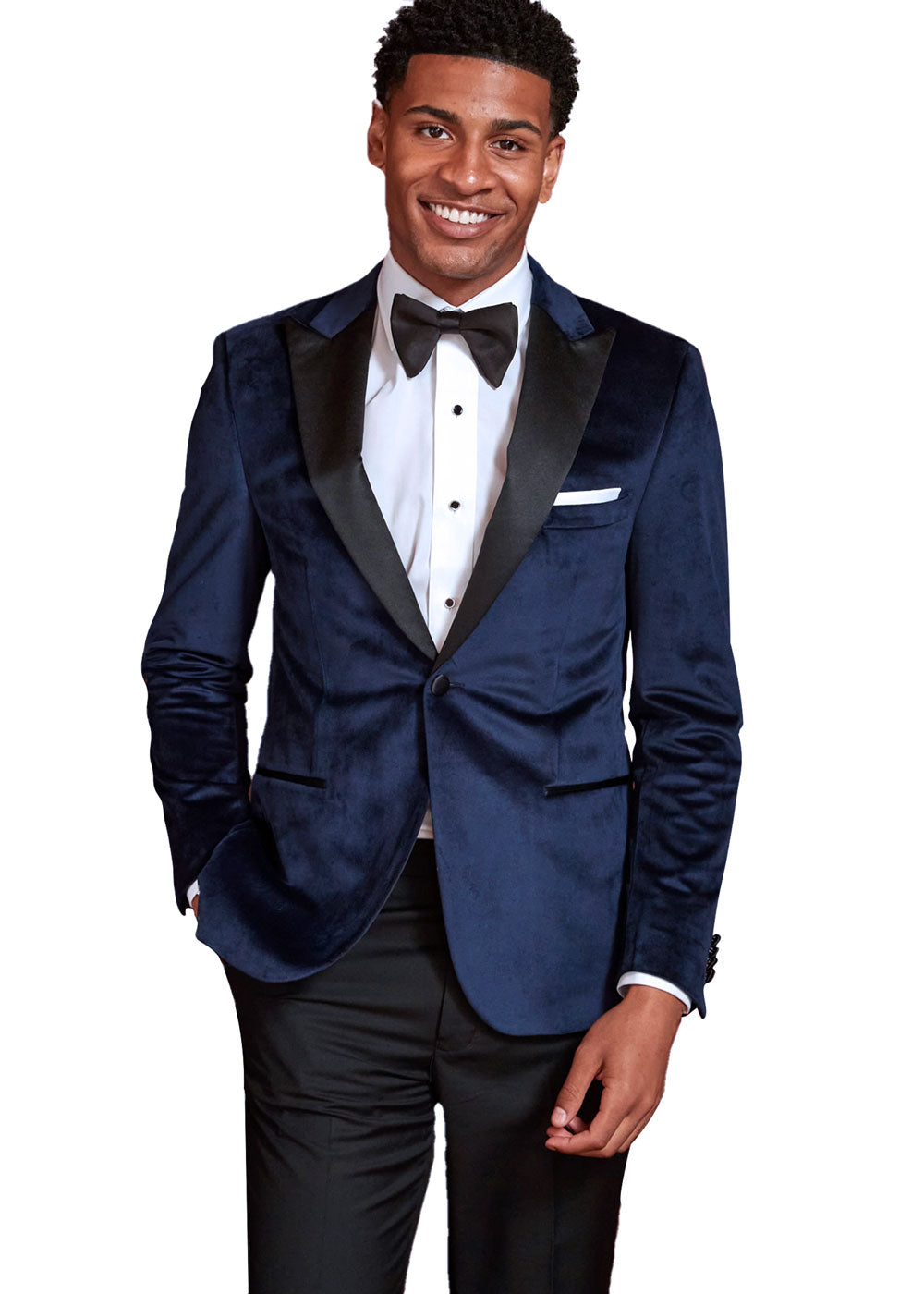 Navy Velvet Tuxedo Jacket