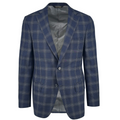 Navy with Plaid Windowpane Sport Coat