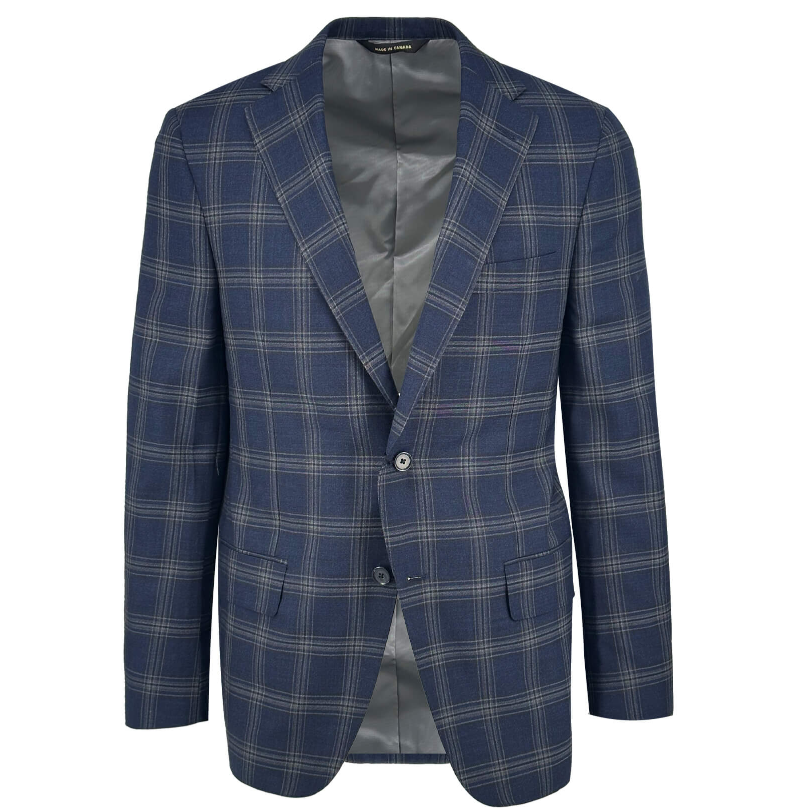 Navy with Plaid Windowpane Sport Coat