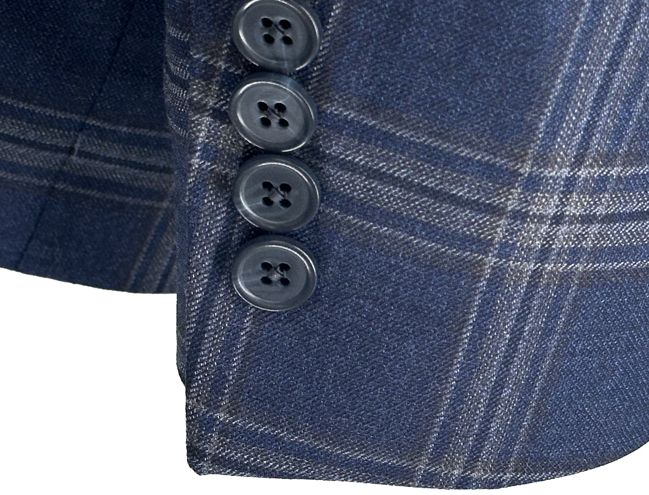 Navy with Plaid Windowpane Sport Coat