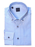 Sky & White Check Button-Down Sport Shirt