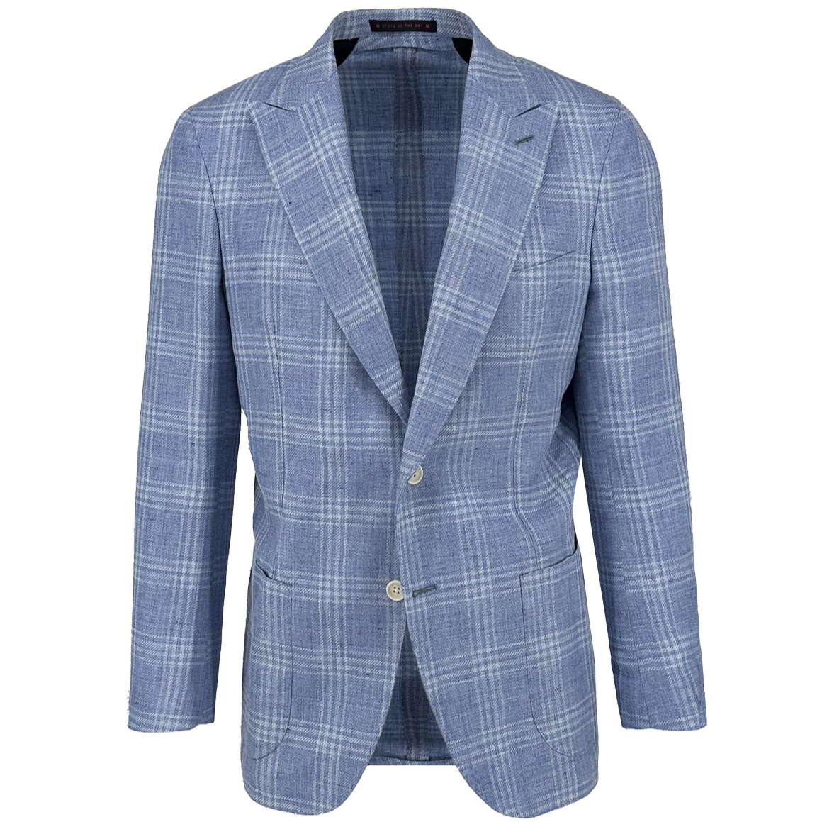 Sky with White Check Linen & Wool Sport Coat
