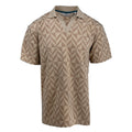 Tonal Taupe Diamond Pattern Sweater Knit Polo