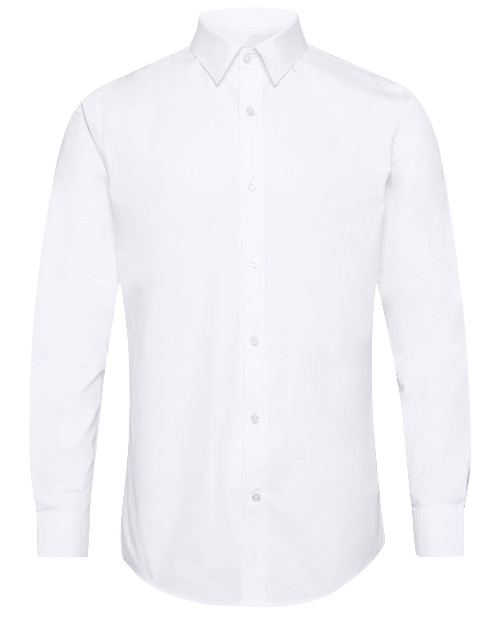 White Twill Natural Stretch Cotton Dress Shirt