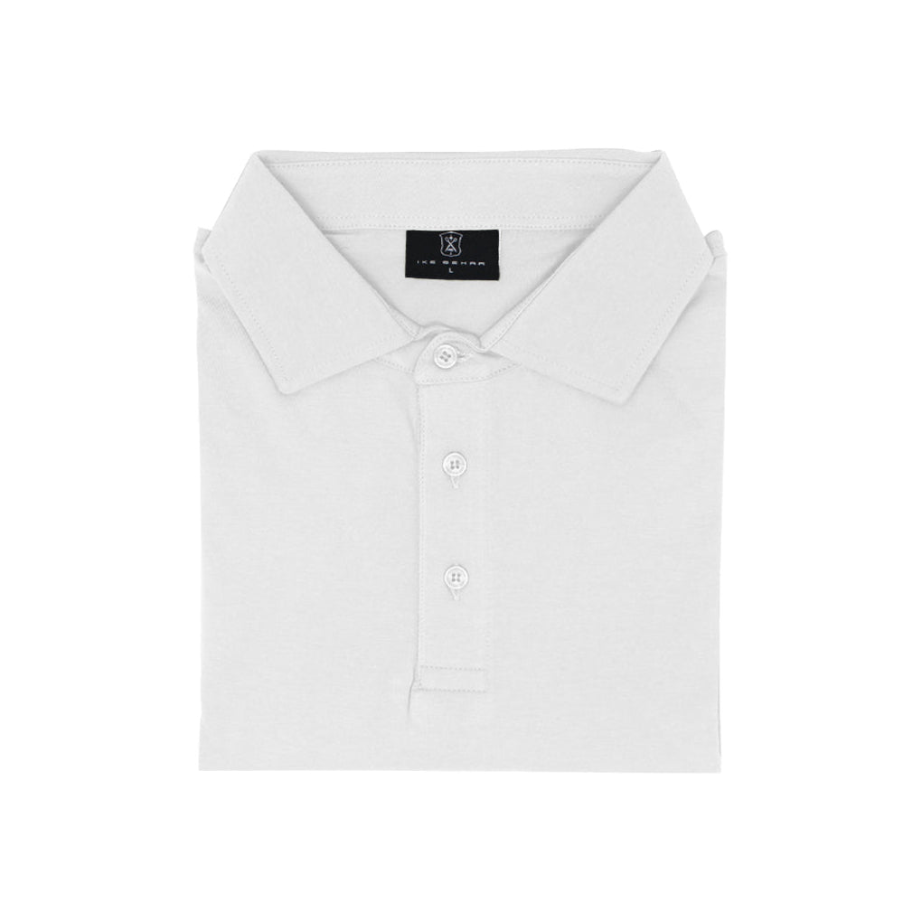White Three Button Polo