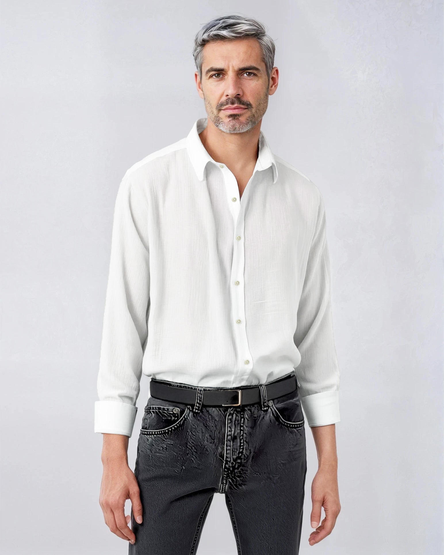 White Pure Linen Shirt